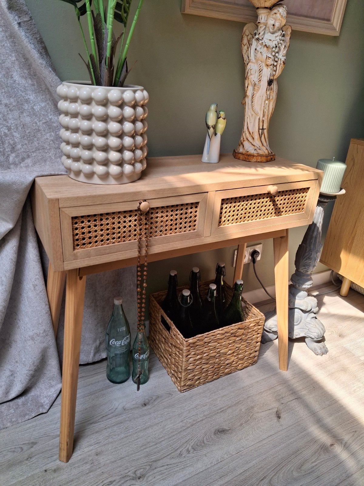 Prachtige houten sidetable van Xenos, Ophalen, Zo goed als nieuw, 25 tot 50 cm, Rechthoekig