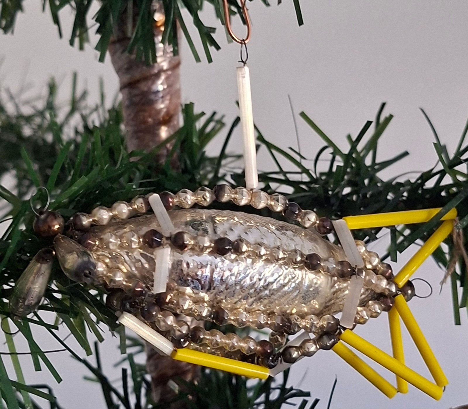 oude antieke gablonzer kerstbal figuur piek zeppelin molen, Ophalen, Gebruikt