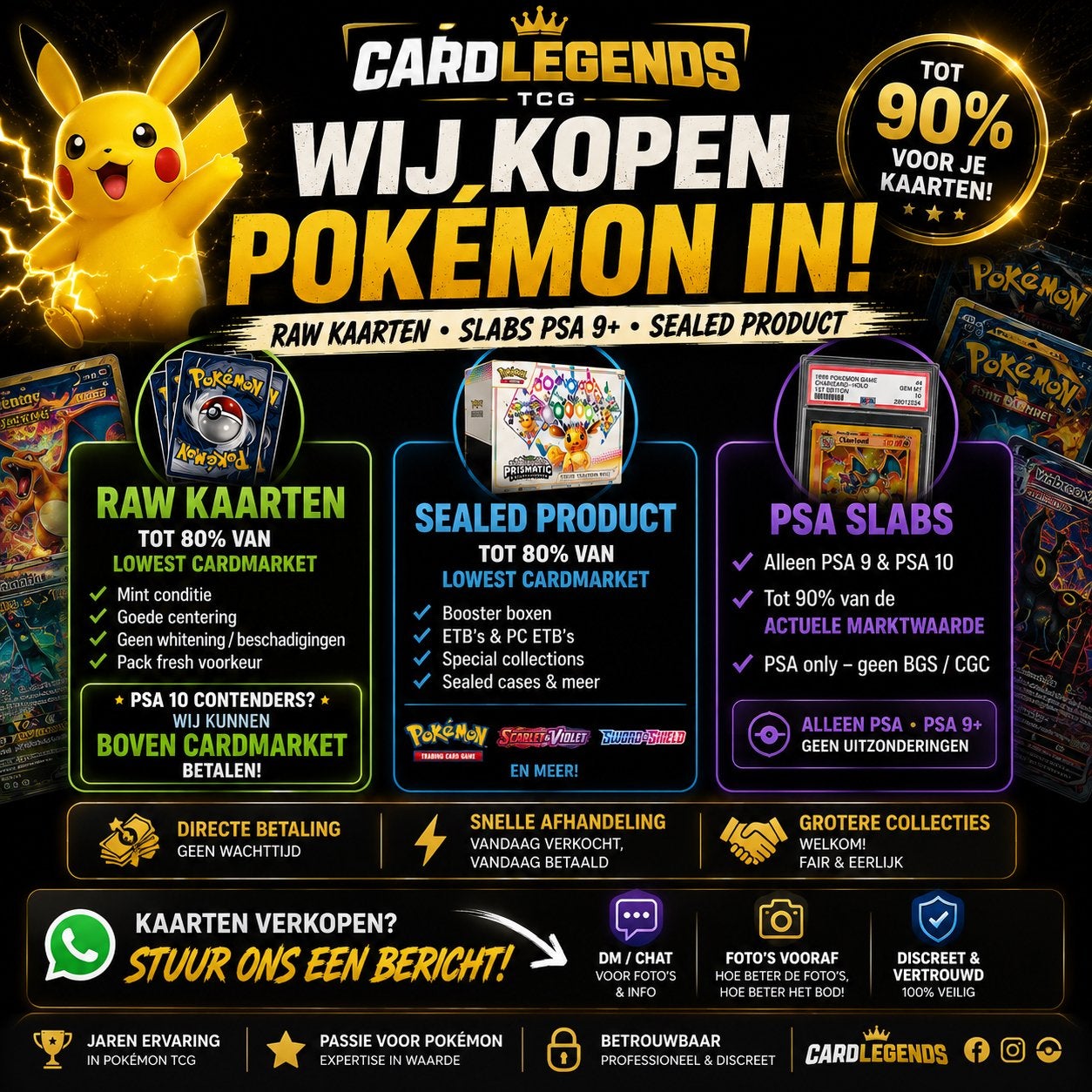 CardLegends koopt Pokémon kaarten in - Tot 90%!, Ophalen, Nieuw, Overige typen
