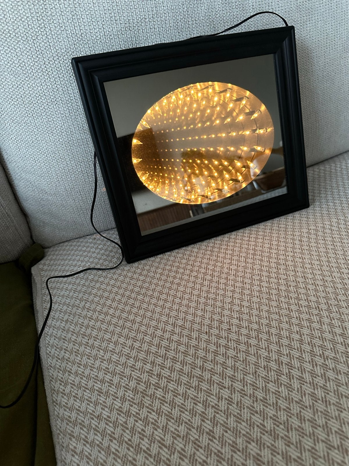 Unieke LED Tunnel Spiegel - Optische Illusie Wanddecoratie, Minder dan 50 cm, Nieuw, Ophalen of Verzenden, Minder dan 100 cm