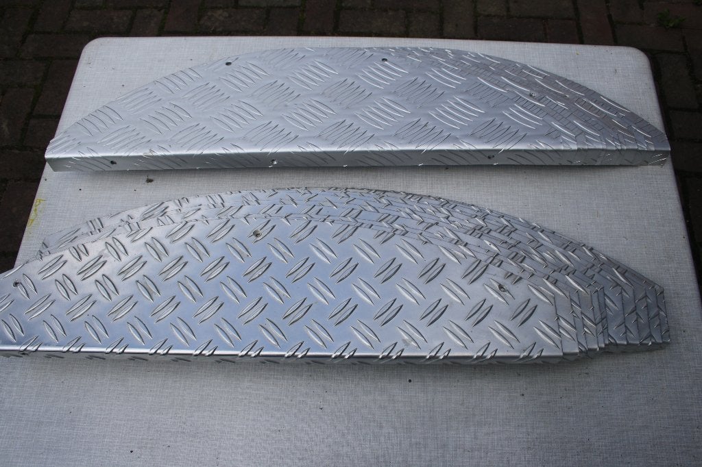 aluminium trapmat 2x 12  stuks, traanplaat aluminium, Huis en Inrichting, Ophalen of Verzenden, Zo goed als nieuw, Zilver, Overige typen