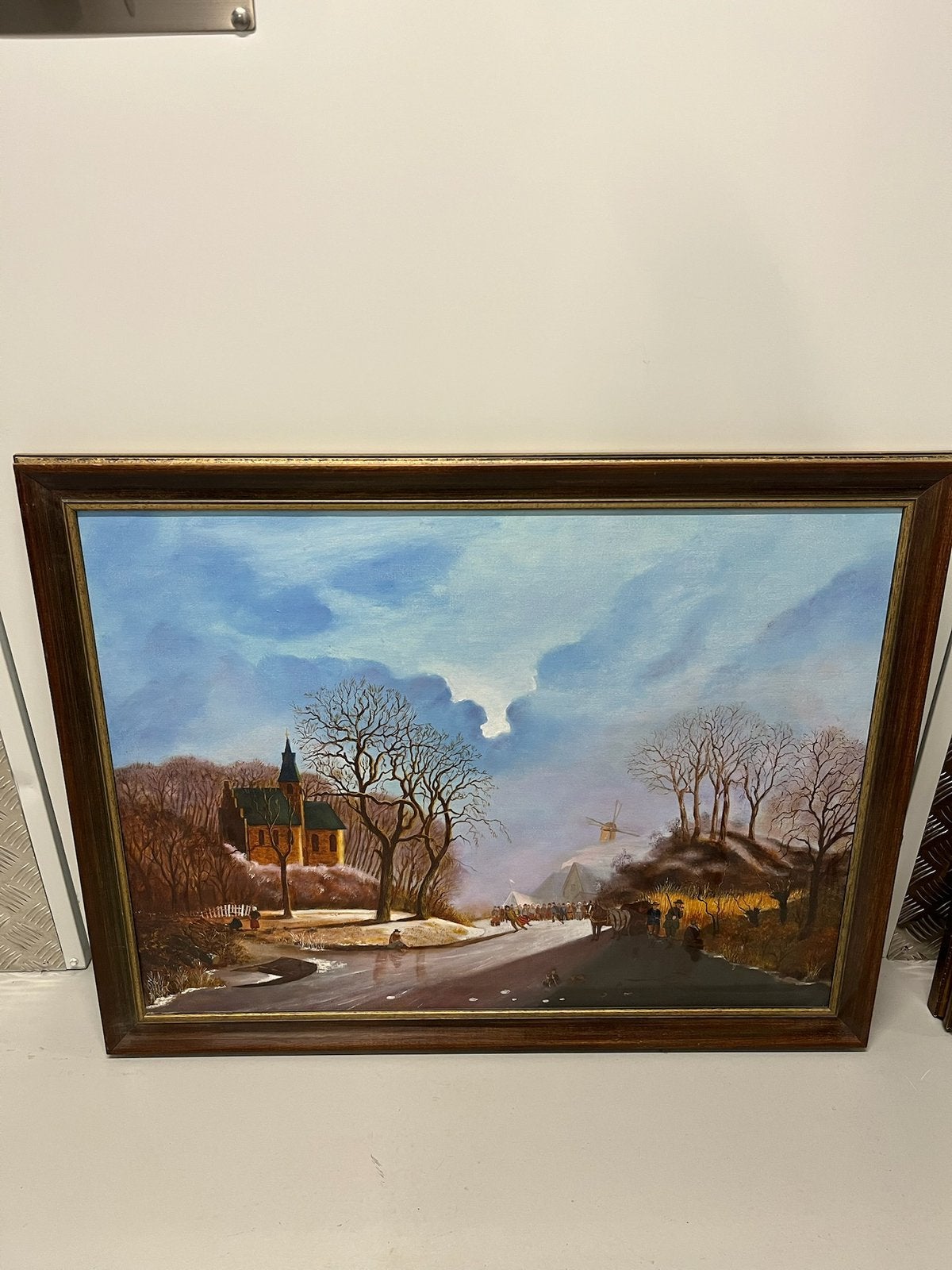 Winterlandschap in olieverf, Ophalen