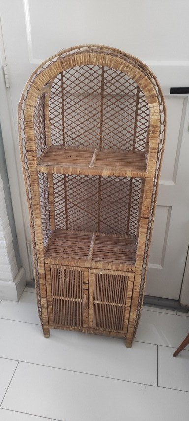 Vintage rotan boogkastje 120 cm, Ophalen, Overige materialen, 100 tot 150 cm, Minder dan 150 cm