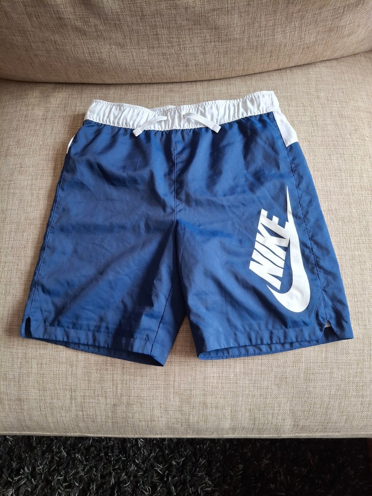 Nike zwembroek voor jongens - Blauw/Wit 140, Ophalen of Verzenden, Gebruikt, Nike, Jongen