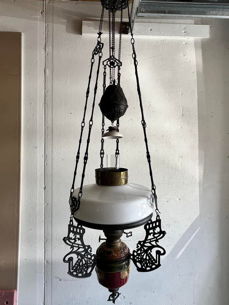 Hang olielamp antiek, Ophalen