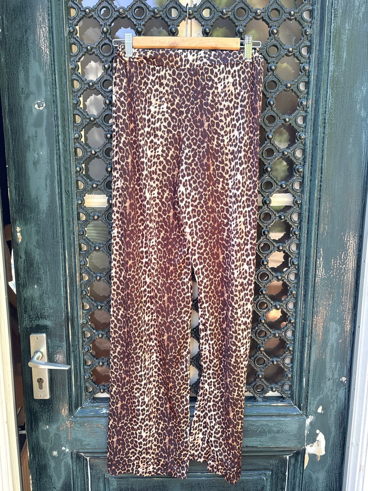 Panterprint broek Kontatto maat M/L, heerlijk stofje, Kleding | Dames, Maat 38/40 (M), Bruin, Verzenden, Zo goed als nieuw