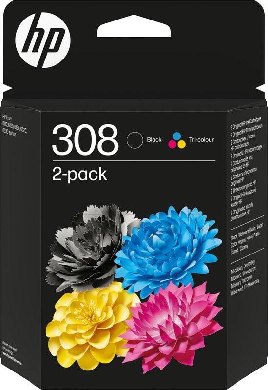 HP 308 zwarte en driekleurige inktcartridges GRATIS BEZORGD, Ophalen of Verzenden, Nieuw
