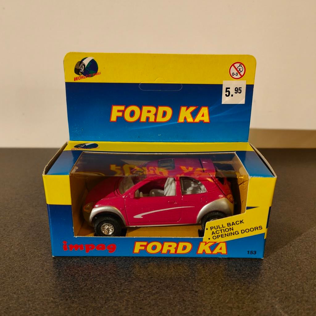 Ford Ka speelgoedauto roze - Nieuw in doos, Ophalen of Verzenden, Nieuw, Auto