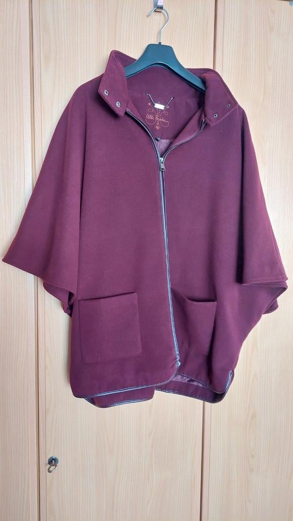 Ulla Popken cape jas aubergine/bordeaux, Ophalen