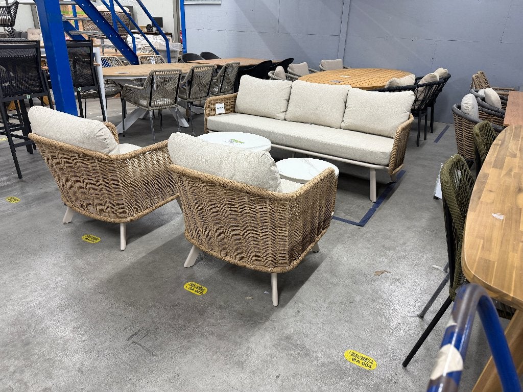 Bologna stoel-bank loungeset | aluminium + wicker | 5 pers., Ophalen, 5 zitplaatsen, Aluminium, NVT