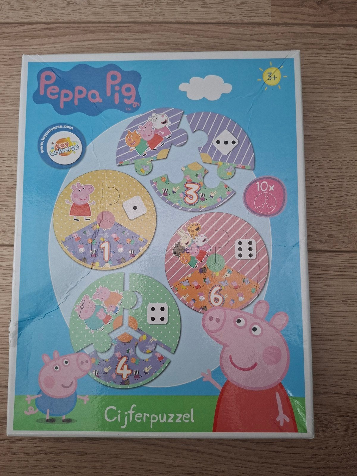 Peppa Pig Cijferpuzzel - Leer tellen met Peppa!, Ophalen of Verzenden, 10 tot 50 stukjes, Zo goed als nieuw, 2 tot 4 jaar