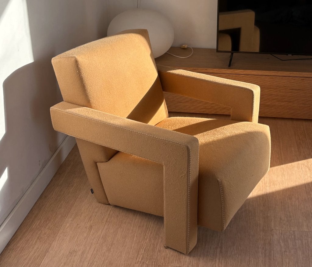 Cassina Rietveld Utrecht XL fauteuil, Ophalen, 75 tot 100 cm, Zo goed als nieuw, 75 tot 100 cm