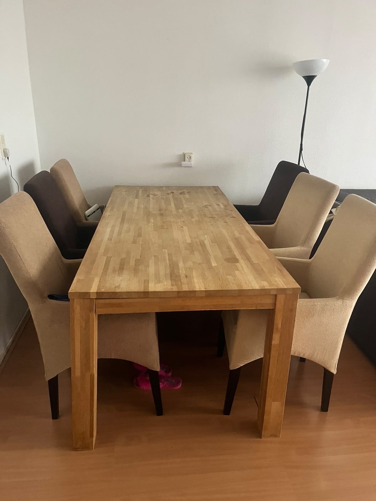 Houten eettafel met stoelen - opknapper ALLEEN OPHALEN, Huis en Inrichting, Ophalen of Verzenden, Gebruikt, Overige houtsoorten