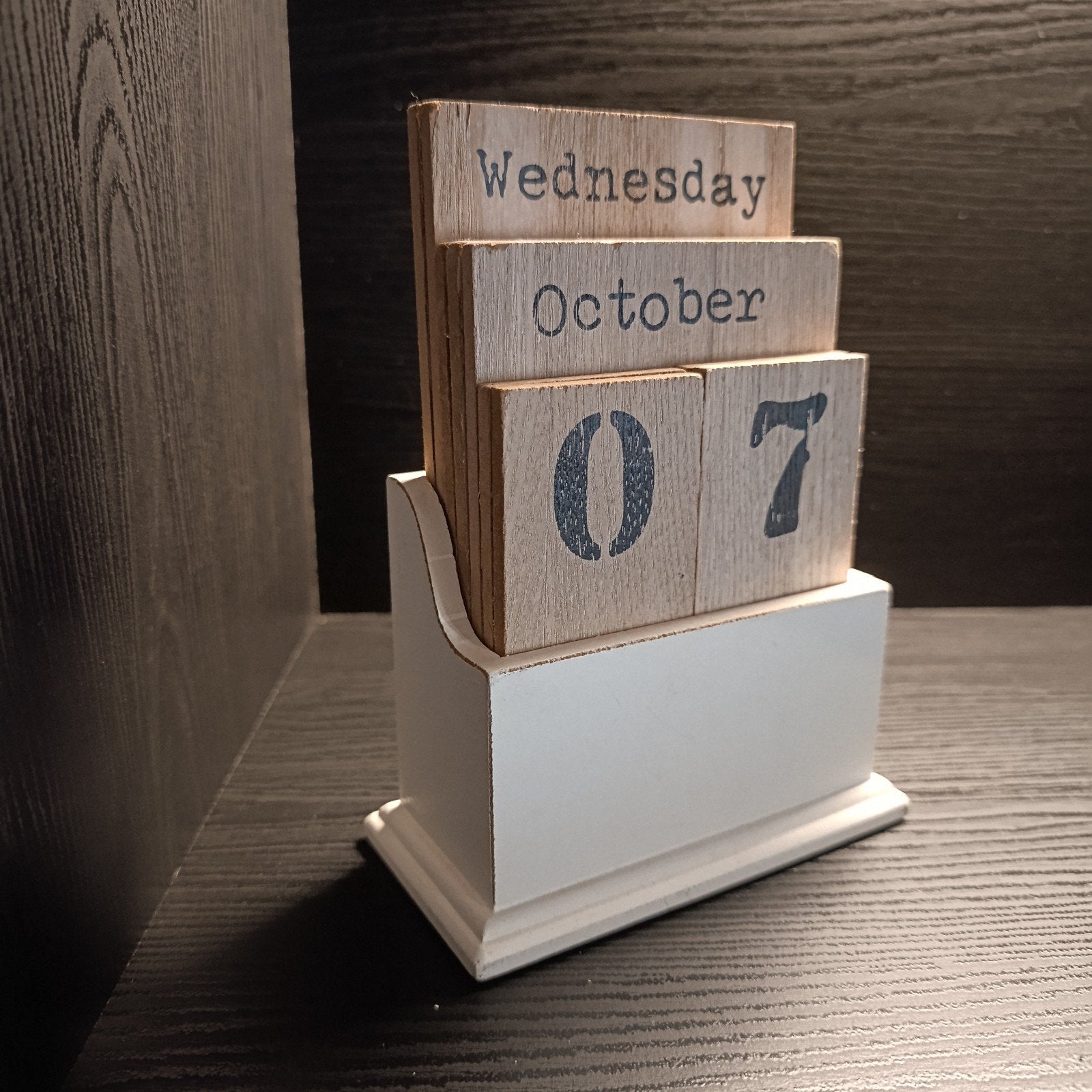 Houten eeuwigdurende kalender Bureaukalender Landelijke, Diversen, Ophalen of Verzenden, Dagkalender