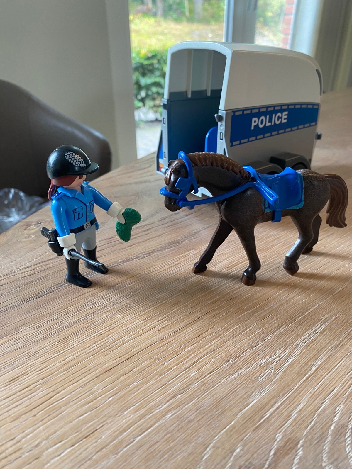 Playmobil bereden politie met trailer, Complete set, Ophalen of Verzenden, Zo goed als nieuw, City action