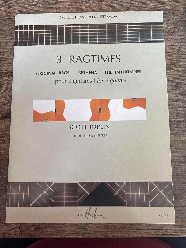 Scott Joplin - 3 Ragtimes bladmuziek voor 2 gitaren, Klassiek, Ophalen of Verzenden, Artiest of Componist, Gitaar