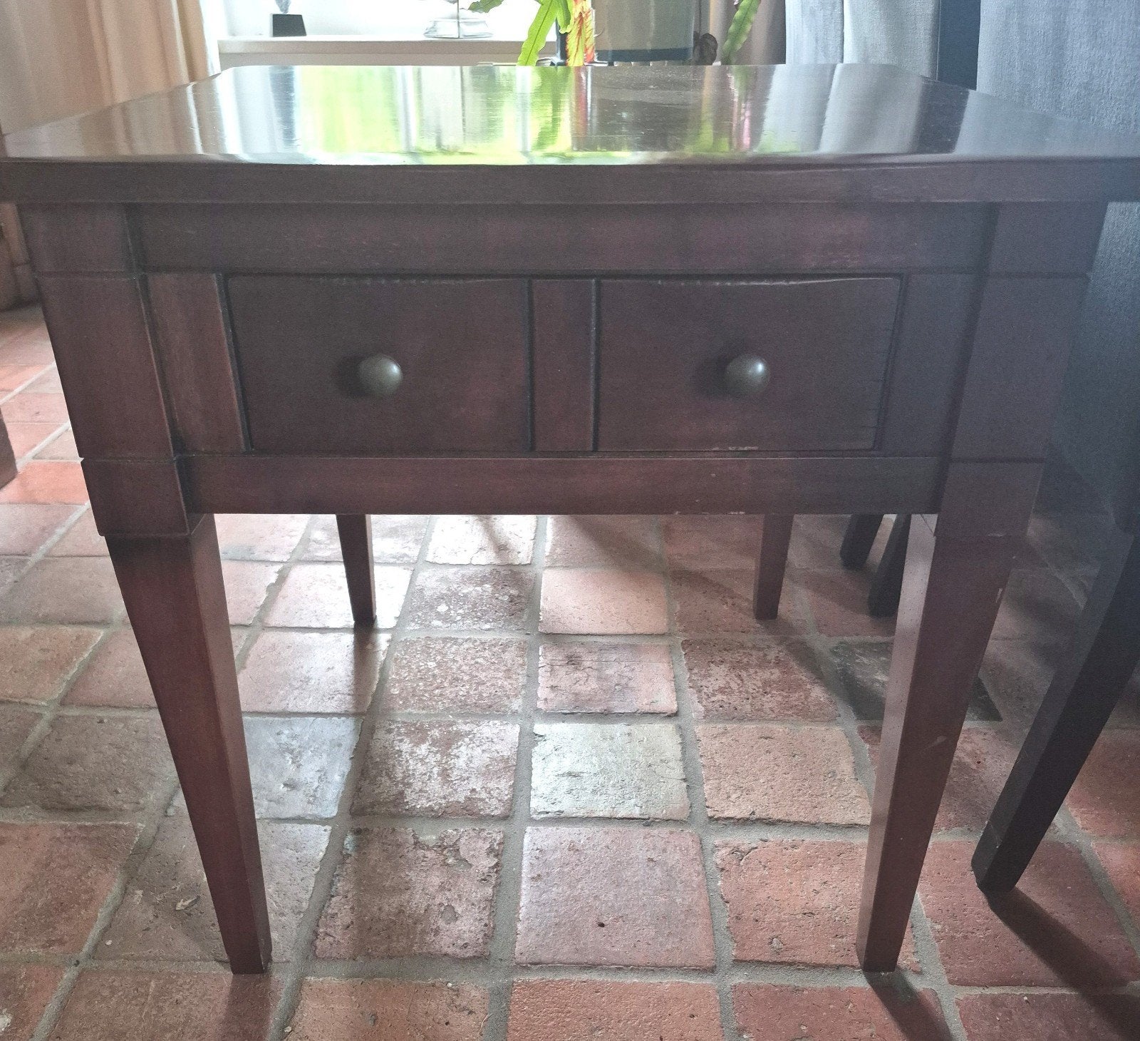 Klassieke strakke high-end volhouten bijzettafel lampentafel, Ophalen, Gebruikt, Klassiek, Vierkant