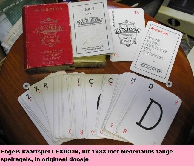 oud bijna antiek Engels kaartspel, de LEXICON uit 1933, Ophalen of Verzenden, Gebruikt, Speelkaart(en)