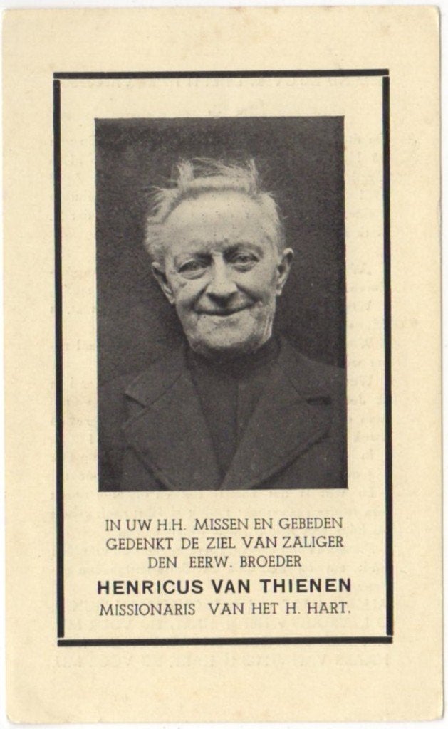 broeder Henricus van Thienen 1862 Bussum + 1940 Driehuis, Verzenden