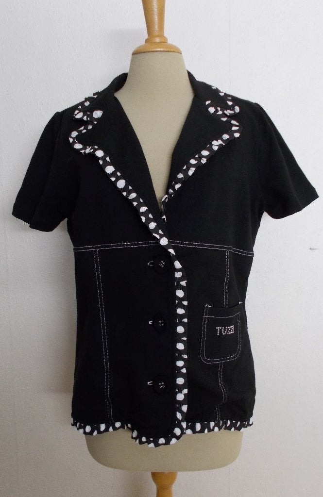 Mooi zwart/wit top/jasje van Tuzzi! 42, Kleding | Dames, Zwart, Maat 42/44 (L), Ophalen of Verzenden, Zo goed als nieuw