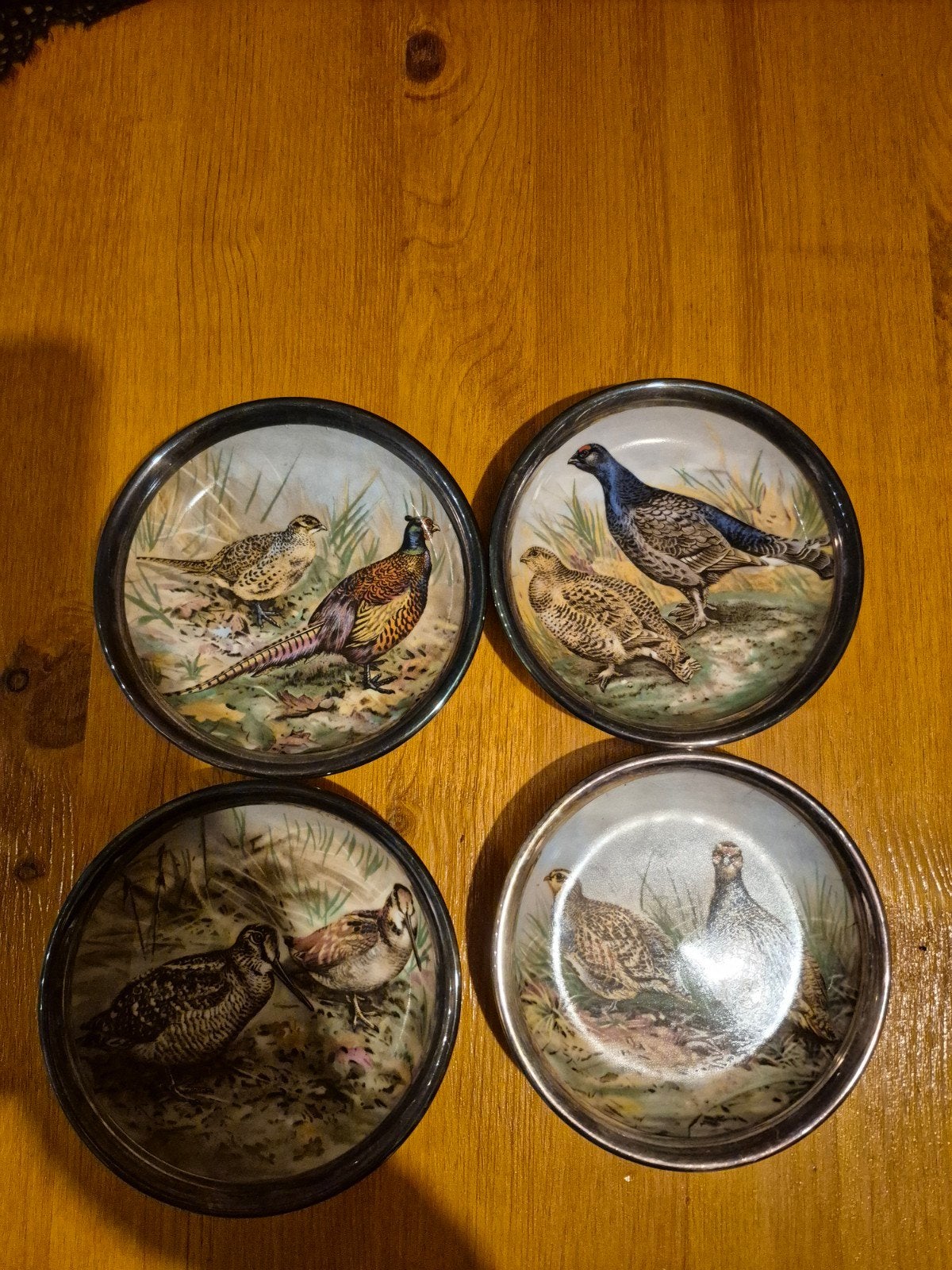 Set van 4 Enoch Wedgwood (Tunstall) Ltd. vogel schaaltjes, Ophalen