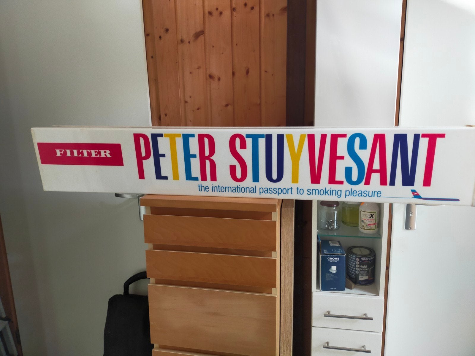 Lichtbak Kap Peter Stuyvesant zonder TL lamp Vintage, Ophalen of Verzenden, Gebruikt, Lichtbak of (neon) lamp