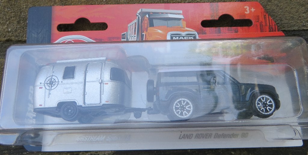 Majorette Land Rover Defender 90 & Airstream Caravan, Ophalen of Verzenden, Nieuw, Auto