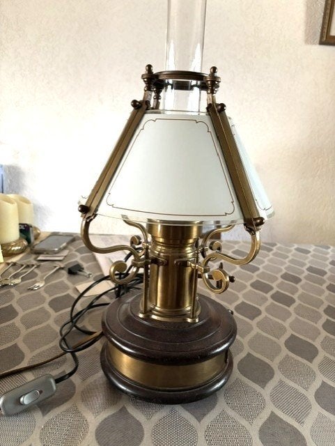 brocante tafellamp, Ophalen of Verzenden
