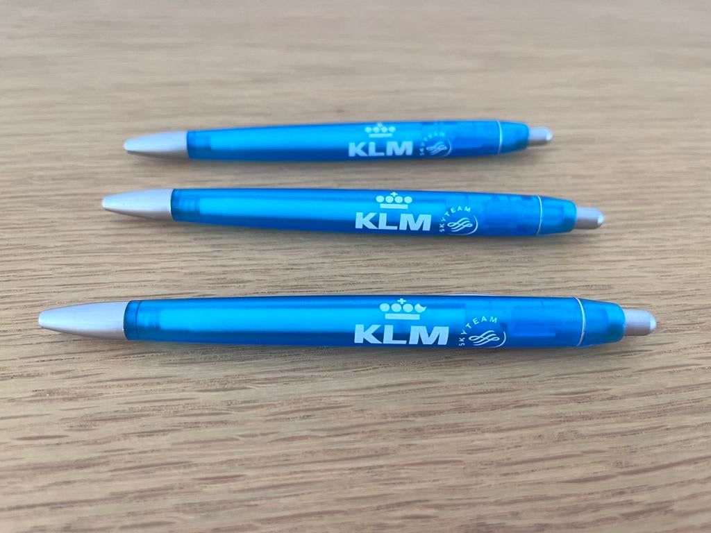 Set van 3 KLM SkyTeam balpennen, Verzamelen, Overige merken, Balpen, Ophalen of Verzenden, Zo goed als nieuw