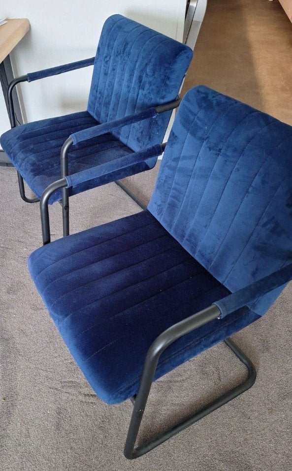 Dutch bone eetkamerstoelen Stijlvol; kwalitatief heel goed., Ophalen, Blauw, Zo goed als nieuw, Vier