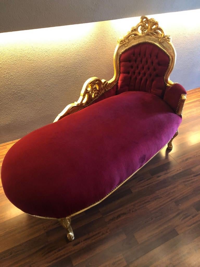 Exclusieve Barok / Hollywood Regency Chaise Longue, Huis en Inrichting, Banken | Sofa's en Chaises Longues, Ophalen of Verzenden