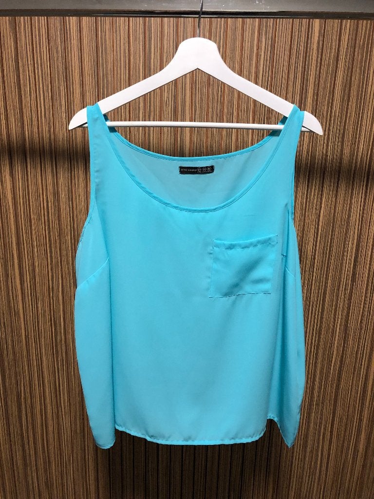 Zomerse mouwloze top turkoois blauw mt 46/48 oto 57cm, Kleding | Dames, Grote Maten, Nieuw, Shirt of Top, Verzenden, Primark