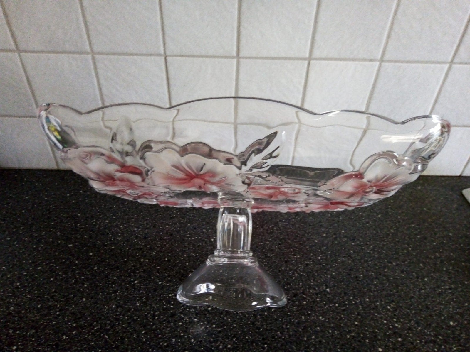 Walther Glas schaal 'Flower Fancies' jaren '70/'80, Ophalen of Verzenden