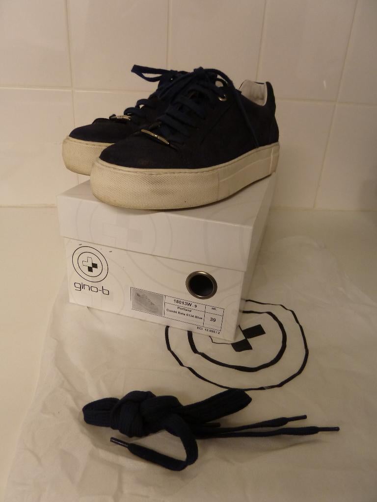 GINO B METRO SNEAKERS MAAT 39 NIEUWSTAAT BLAUW, Blauw, Ophalen of Verzenden, GINO B METRO SNEAKERS, Sneakers of Gympen