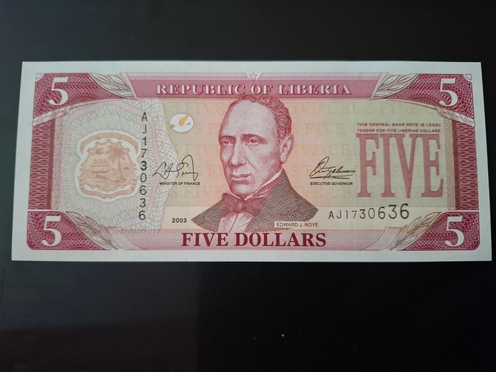 ### Liberia 5 dollar 2003 ###, Ophalen of Verzenden, Overige landen