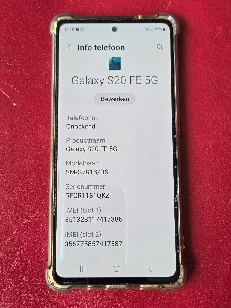 Samsung  Galaxy S20 FE 5G, Ophalen, Galaxy S20, Blauw, Touchscreen