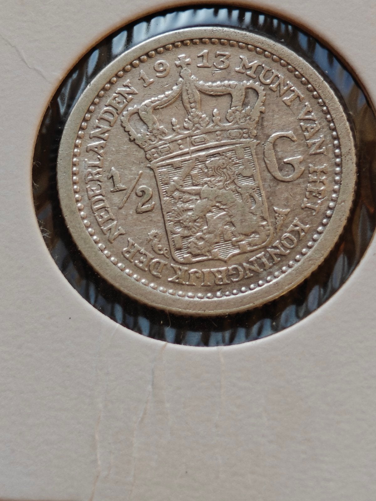 1/2 Gulden 1913 Koningin Wilhelmina Zilveren Munt, Postzegels en Munten, Munten | Nederland, ½ gulden, Zilver, Ophalen of Verzenden