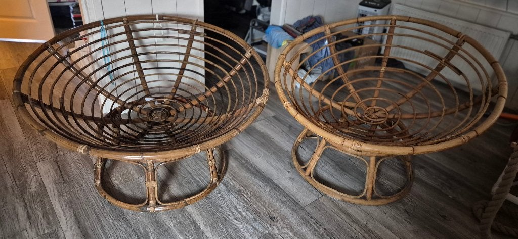 Papasan, Huis en Inrichting, Stoelen, Ophalen, Gebruikt, Twee, Bruin