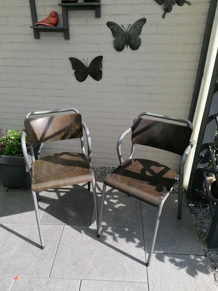 stapel stoel vintage, Huis en Inrichting, Stoelen, Ophalen, Gebruikt, Bruin, Vintage