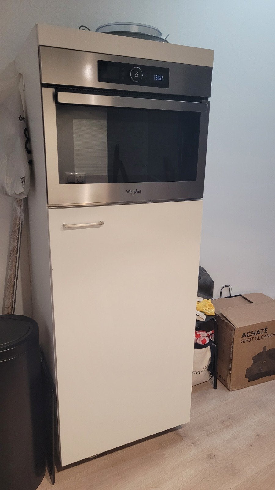 Keukenkast met koelkast en combimagnetron, Witgoed en Apparatuur, Magnetrons, Ophalen, Combimagnetron, Zo goed als nieuw, Draaiplateau