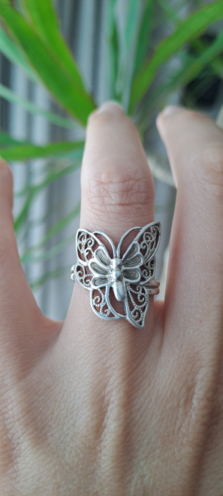 Zilveren filigree ring, maat 16., Ophalen of Verzenden, Kleiner dan 17, Dame, Zilver