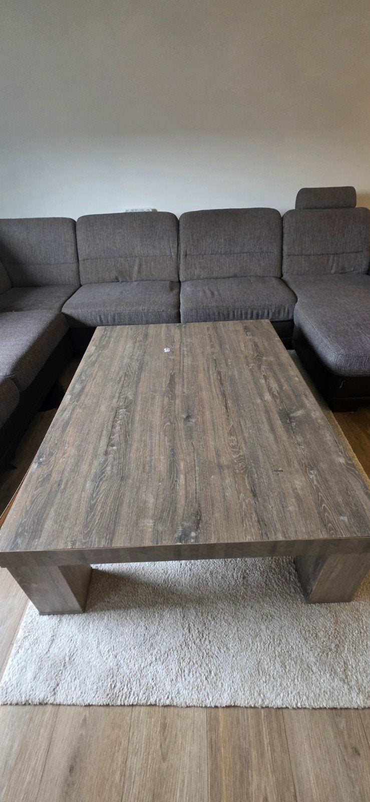 Salontafel met houtlook - Gebruikt, Ophalen, Gebruikt, 50 tot 100 cm, 100 tot 150 cm