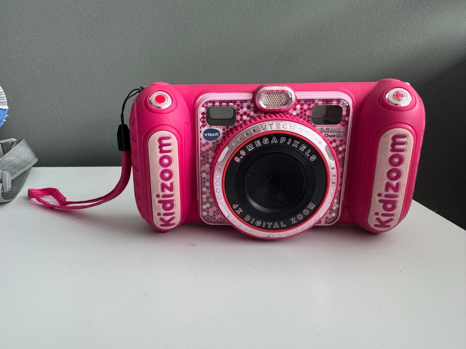 VTech Kidizoom Duo DX kindercamera roze met accessoires, Ophalen of Verzenden, Gebruikt, 2 tot 4 jaar