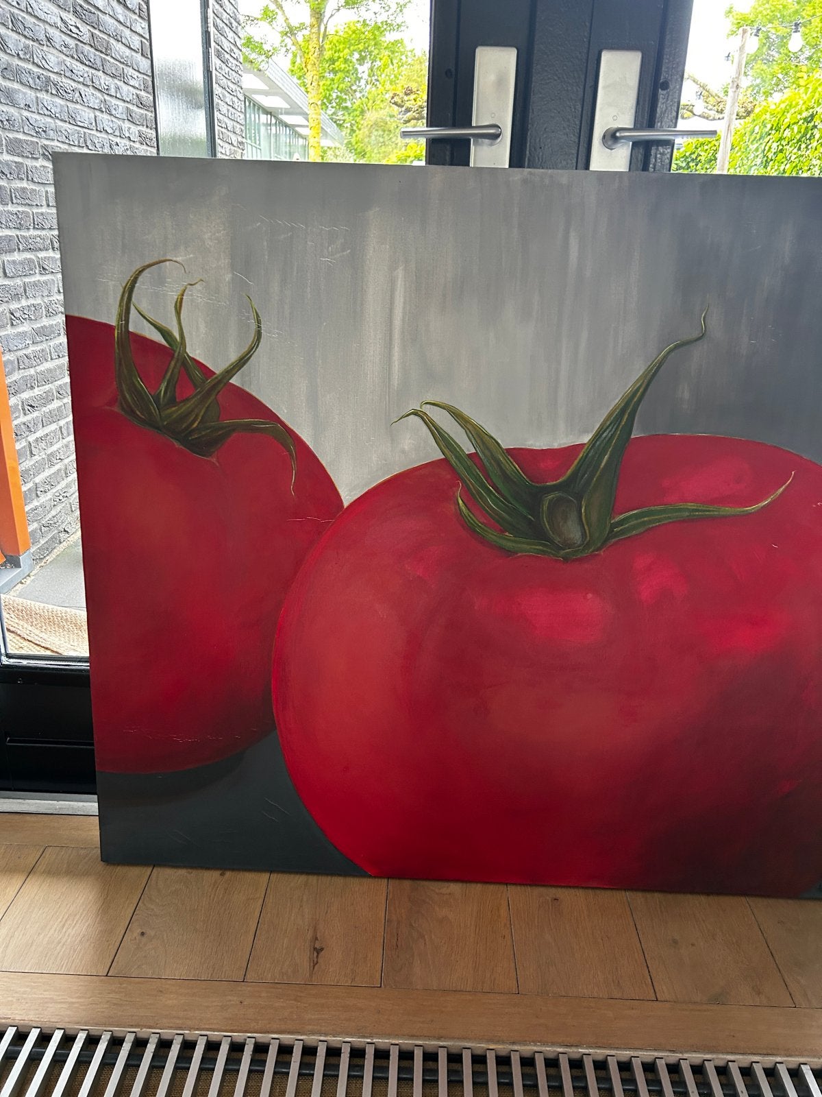 Groot Schilderij: Twee Tomaten (100x120 cm) - Opdracht, Antiek en Kunst, Ophalen