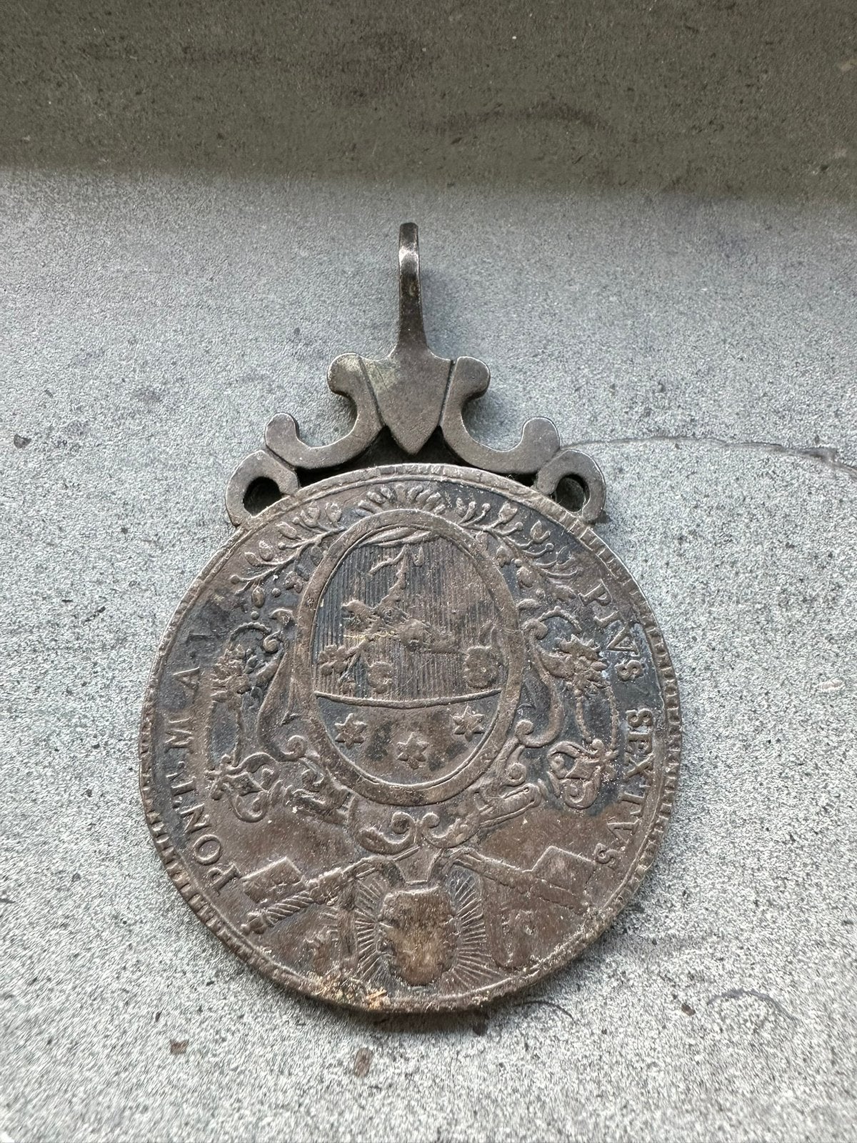 Zilveren pauselijke Scudo (munt) van paus Pius VI uit 1780., Ophalen of Verzenden, Zilver