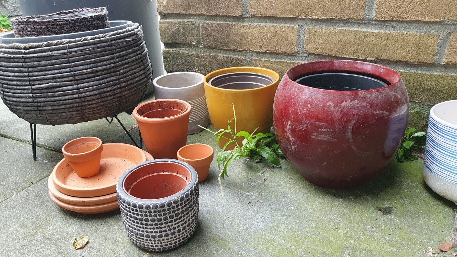 heel veel verschillende bloempotten en binnenpotten, Ophalen, Rond, Aardewerk, Minder dan 40 cm