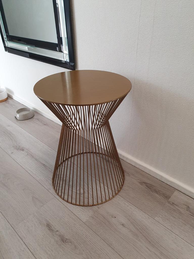 Metalen bijzettafel, Huis en Inrichting, Tafels | Bijzettafels, Minder dan 45 cm, Minder dan 55 cm, Metaal of Aluminium, Rond