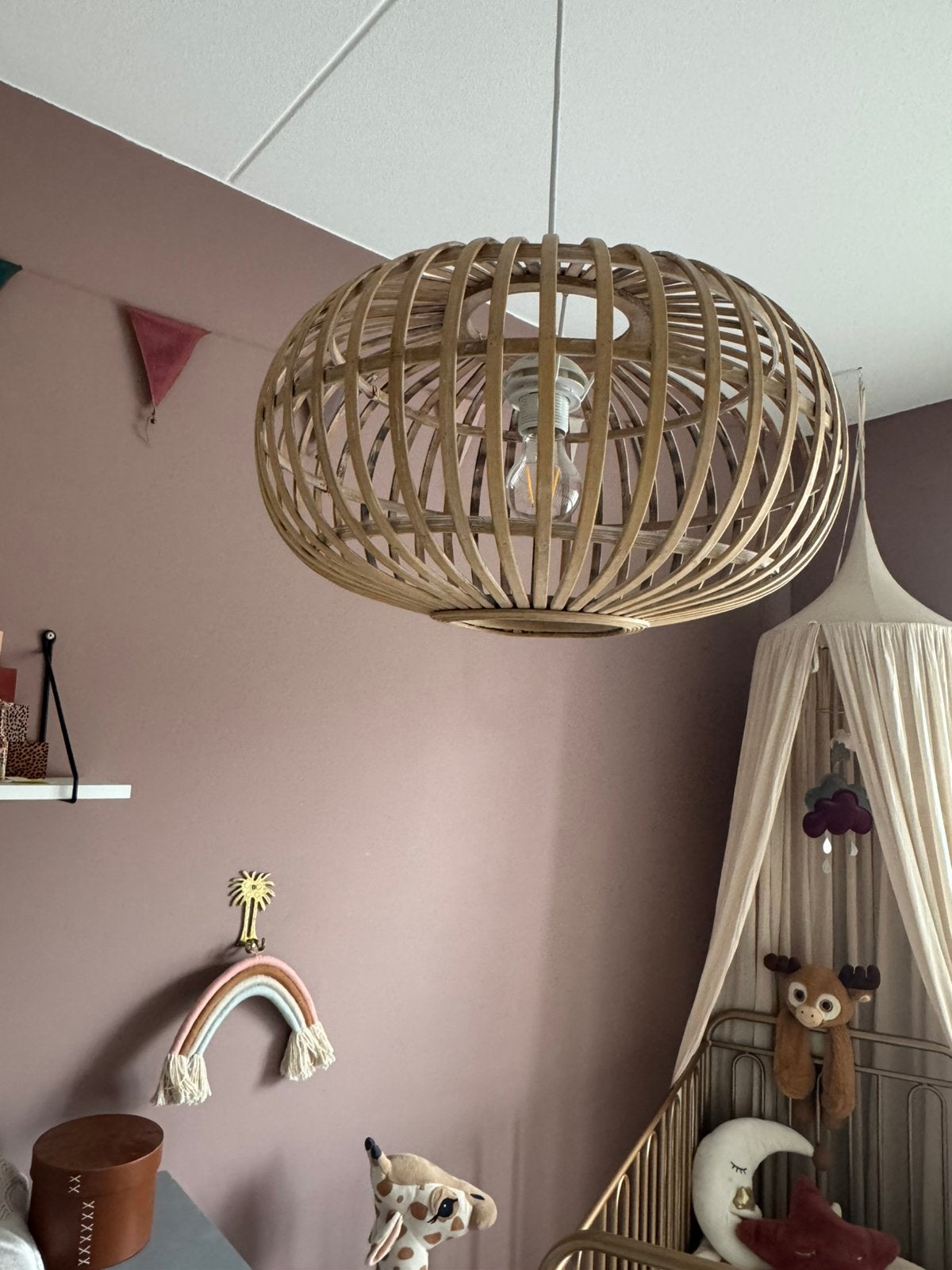 Leuke bamboe lamp, Ophalen, Zo goed als nieuw