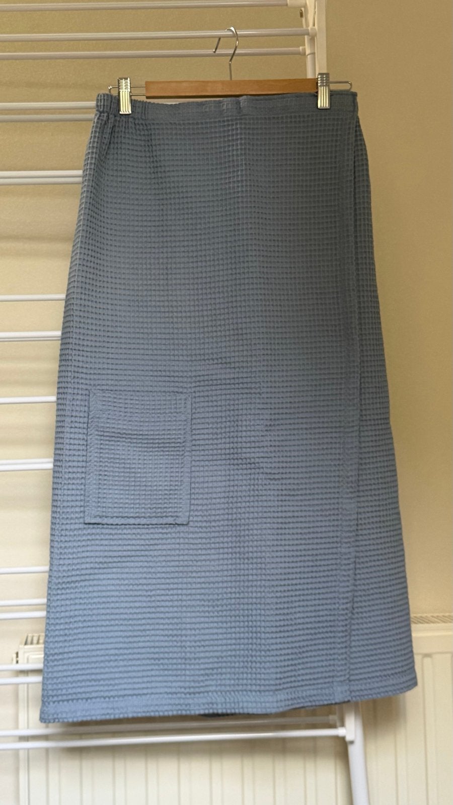 Sauna dames kilt - wafelkatoen - licht grijs blauwe kleur, Ophalen of Verzenden, Nieuw, Toebehoren