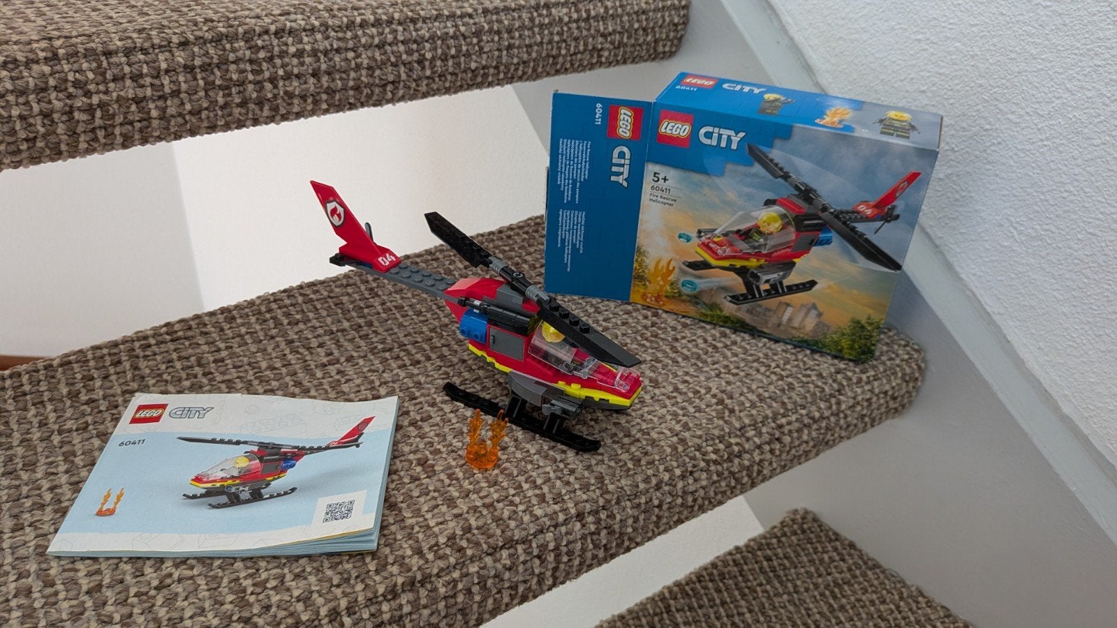 Lego City Brandweerhelikopter (60411) - Zo goed als nieuw, City, Lego, Ophalen of Verzenden, Zo goed als nieuw